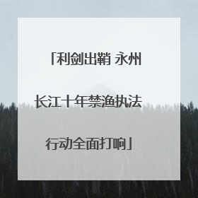 利剑出鞘 永州长江十年禁渔执法行动全面打响