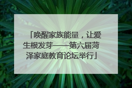 唤醒家族能量，让爱生根发芽——第六届菏泽家庭教育论坛举行