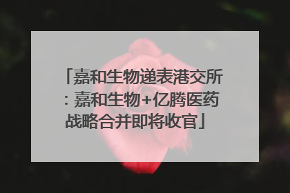 嘉和生物递表港交所：嘉和生物+亿腾医药战略合并即将收官