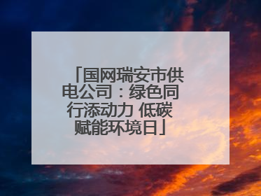 国网瑞安市供电公司：绿色同行添动力 低碳赋能环境日