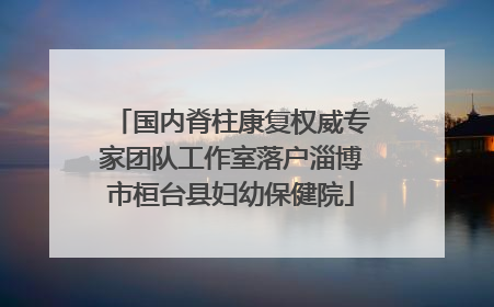 国内脊柱康复权威专家团队工作室落户淄博市桓台县妇幼保健院