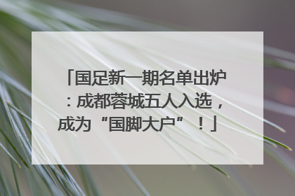 国足新一期名单出炉：成都蓉城五人入选，成为“国脚大户”！