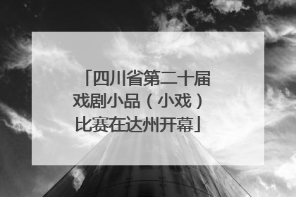 四川省第二十届戏剧小品（小戏）比赛在达州开幕
