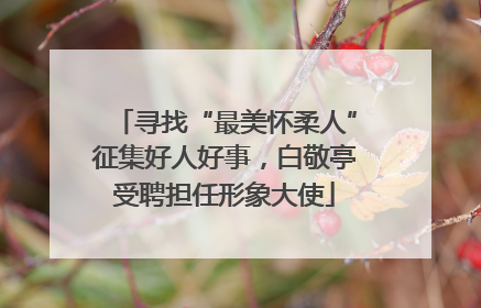 寻找“最美怀柔人”征集好人好事，白敬亭受聘担任形象大使