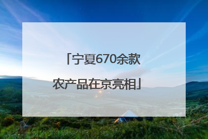 宁夏670余款农产品在京亮相