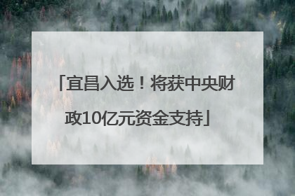 宜昌入选！将获中央财政10亿元资金支持