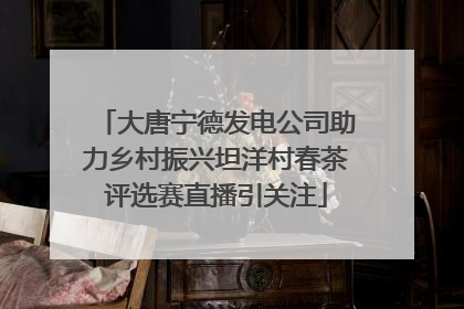 大唐宁德发电公司助力乡村振兴坦洋村春茶评选赛直播引关注