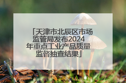 天津市北辰区市场监管局发布2024年重点工业产品质量监督抽查结果