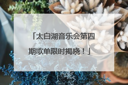 太白湖音乐会第四期歌单限时揭晓！