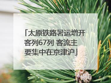 太原铁路暑运增开客列67列 客流主要集中在京津沪