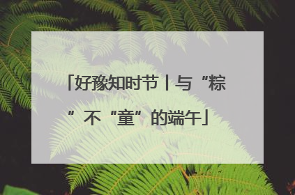 好豫知时节丨与“粽”不“童”的端午