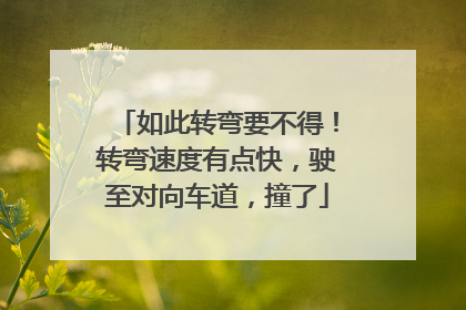 如此转弯要不得！转弯速度有点快，驶至对向车道，撞了