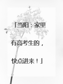 当阳：家里有高考生的，快点进来！