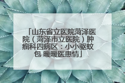 山东省立医院菏泽医院（菏泽市立医院）肿瘤科四病区：小小驱蚊包 暖暖医患情