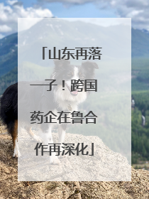 山东再落一子！跨国药企在鲁合作再深化