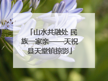 山水共融处 民族一家亲——天祝县天堂镇掠影
