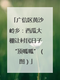 广信区黄沙岭乡：西瓜大棚让村民日子“顶呱呱”（图）