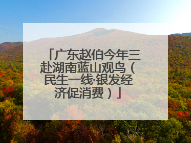广东赵伯今年三赴湖南蓝山观鸟（民生一线·银发经济促消费）