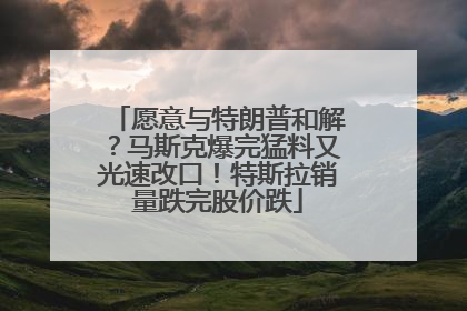愿意与特朗普和解？马斯克爆完猛料又光速改口！特斯拉销量跌完股价跌