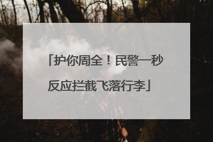 护你周全！民警一秒反应拦截飞落行李