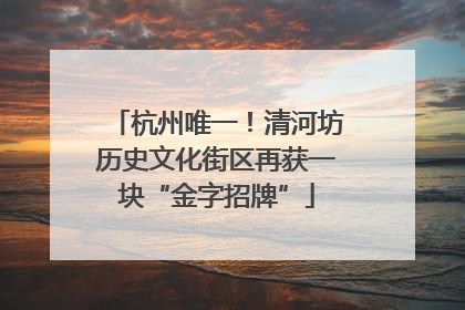 杭州唯一！清河坊历史文化街区再获一块“金字招牌”