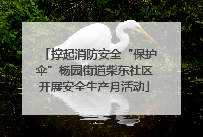 撑起消防安全“保护伞”杨园街道柴东社区开展安全生产月活动