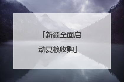 新疆全面启动夏粮收购