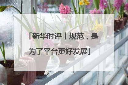 新华时评丨规范，是为了平台更好发展