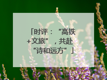 时评：“高铁+文旅”，共赴“诗和远方”