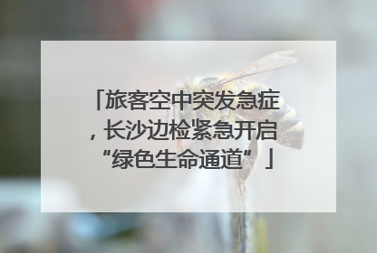 旅客空中突发急症，长沙边检紧急开启“绿色生命通道”