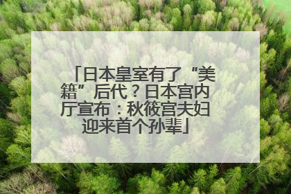 日本皇室有了“美籍”后代？日本宫内厅宣布：秋筱宫夫妇迎来首个孙辈