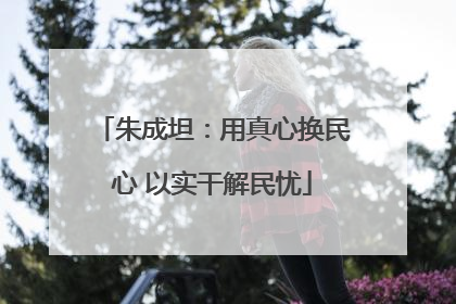 朱成坦：用真心换民心 以实干解民忧
