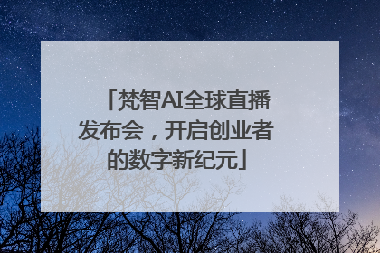 梵智AI全球直播发布会，开启创业者的数字新纪元