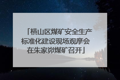 横山区煤矿安全生产标准化建设现场观摩会在朱家峁煤矿召开