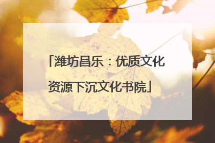 潍坊昌乐：优质文化资源下沉文化书院