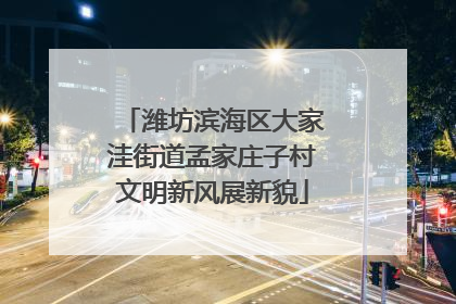 潍坊滨海区大家洼街道孟家庄子村文明新风展新貌