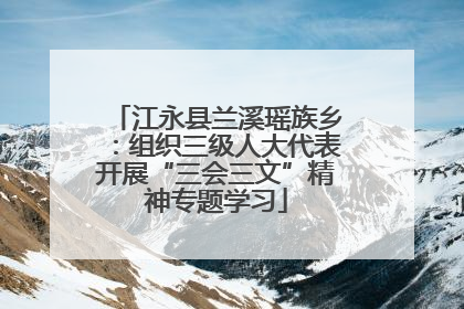 江永县兰溪瑶族乡：组织三级人大代表开展“三会三文”精神专题学习