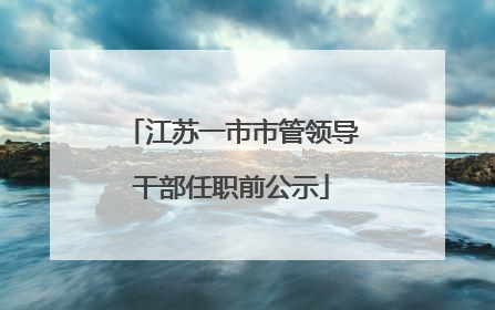 江苏一市市管领导干部任职前公示