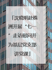 沈晓明赴株洲开展“七一”走访慰问并为基层党支部讲党课