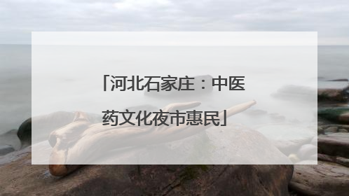 河北石家庄：中医药文化夜市惠民