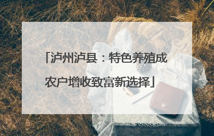 泸州泸县：特色养殖成农户增收致富新选择