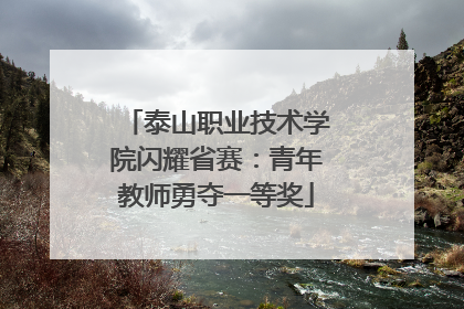 泰山职业技术学院闪耀省赛：青年教师勇夺一等奖