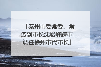 泰州市委常委、常务副市长沈峻峰跨市调任徐州市代市长