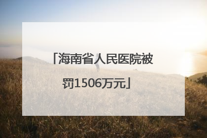 海南省人民医院被罚1506万元