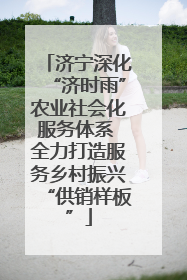 济宁深化“济时雨”农业社会化服务体系 全力打造服务乡村振兴“供销样板”