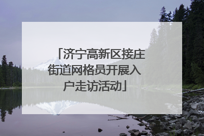 济宁高新区接庄街道网格员开展入户走访活动