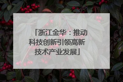 浙江金华：推动科技创新引领高新技术产业发展