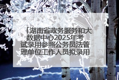 湖南省政务服务和大数据中心2025年考试录用参照公务员法管理单位工作人员拟录用人员名单公示