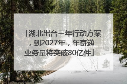 湖北出台三年行动方案，到2027年，年寄递业务量将突破80亿件
