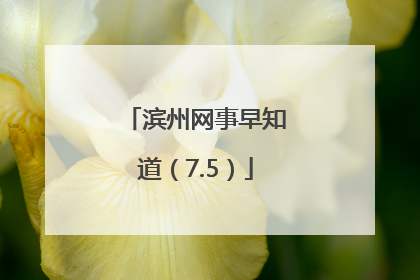 滨州网事早知道（7.5）